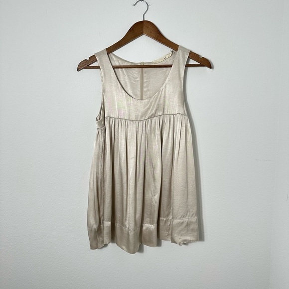3.1 Phillip Lim Champagne Metallic Gold Shimmer Baby Doll Tank in Size 2 - Picture 1 of 4
